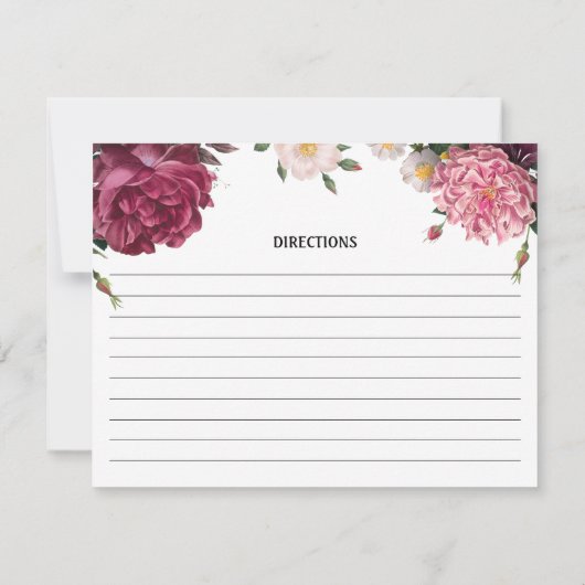 バエレガントルガンディとピンク結婚のレシピカード ノートカード (裏面)