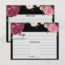 バエレガントルガンディとピンク結婚のレシピカード ノートカード
