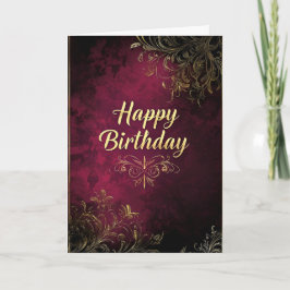 バエレガントルガンディとフェイク金ゴールド誕生日カード 招待状