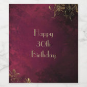 バエレガントルガンディとフェイク金ゴールド ワインラベル (シングルラベル)