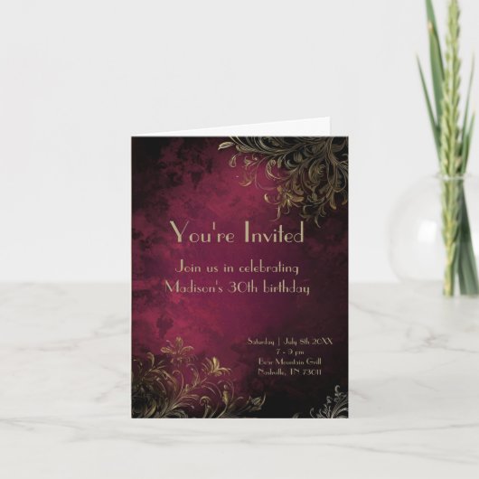 バエレガントルガンディとフェイク金ゴールド 招待状 (正面)
