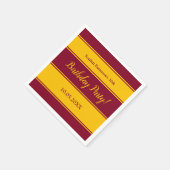 バエレガントルガンディと金ゴールドストライプのモダン誕生日 スタンダードカクテルナプキン (角)