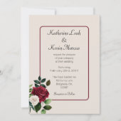 バエレガントルガンディグリーンクリーム結婚フローラ 招待状 (正面)