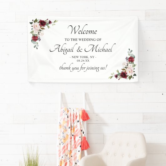 バエレガントルガンディフローラ歓迎結婚のバナー 横断幕 (インサイチュ)