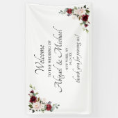 バエレガントルガンディフローラ歓迎結婚のバナー 横断幕 (縦)