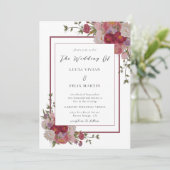 バエレガントルガンディフローラQRコード写真結婚の 招待状 (スタンド正面)