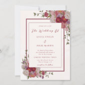 バエレガントルガンディフローラQRコード写真結婚の 招待状 (正面)