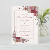 バエレガントルガンディフローラQRコード写真結婚の 招待状 (スタンド正面)