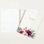 バエレガントルガンディーピンクフローラパーソナライズされた名 プランナー手帳 (ディスプレー)