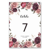 バエレガントルガンディ夏フローラ結婚ズ テーブルナンバー (正面)