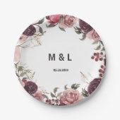 バエレガントルガンディ夏フローラ結婚ズ ペーパープレート (正面)