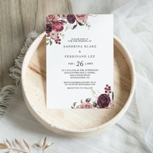 バエレガントルガンディ夏フローラ結婚ズ 招待状