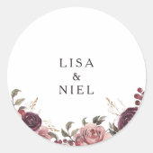 バエレガントルガンディ夏結婚の封筒用シール ラウンドシール (正面)