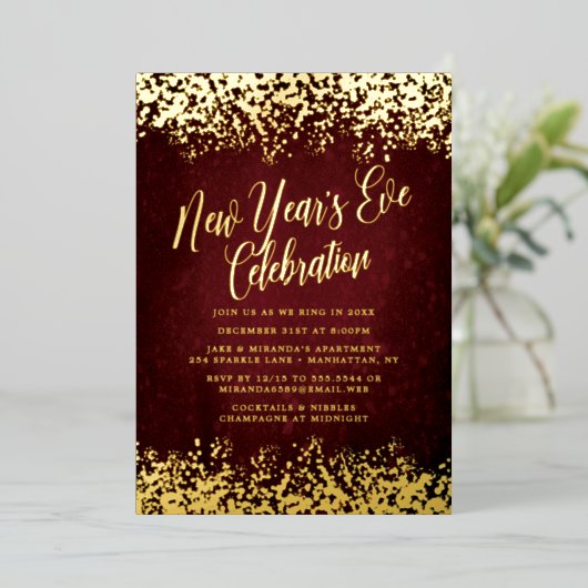 バエレガントルガンディ大晦日パーティー紙吹雪 箔シーズンカード (立ち正面)