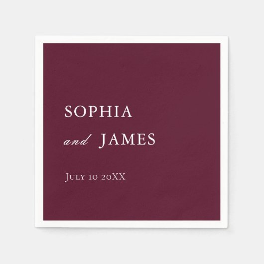 バエレガントルガンディ結婚ミニマル スタンダードカクテルナプキン (正面)