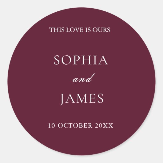 バエレガントルガンディ結婚ミニマル ラウンドシール (正面)