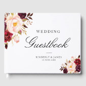 バエレガントルガンディ赤面フローラ結婚のゲストブック ゲストブック (正面)