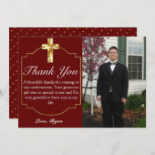 バエレガントルガンディ金ゴールドクロス確認 サンキューカード (正面/裏面)