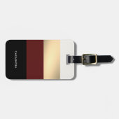 バエレガントルガンディ黒金ゴールドパーソナライズされた ラゲッジタグ (正面横)