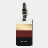 バエレガントルガンディ黒金ゴールドパーソナライズされた ラゲッジタグ (正面縦)