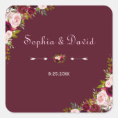 バエレガントルガンディ・マルサラ結婚フローラ スクエアシール (正面)