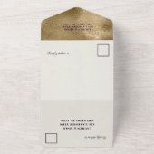 バエレガントルガンフェイクディ結婚と金ゴールド オールインワン招待状 (外側)