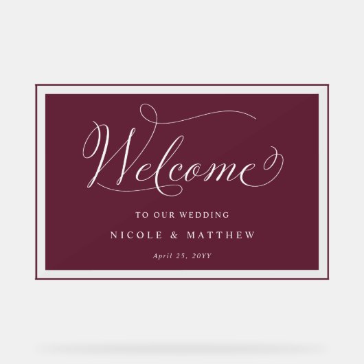バエレガントルガン結婚ディ歓迎 アクリルサイン (正面)