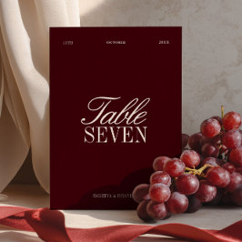 バエレガントルグンディとアイボリー結婚のテーブル番号 招待状