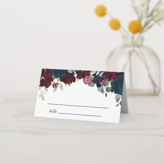 バエレガントルグンディと海軍のフローラ結婚ズ プレイスカード (正面)