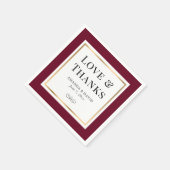 バエレガントルグンディと金ゴールド愛と感謝していの結婚s スタンダードカクテルナプキン (角)