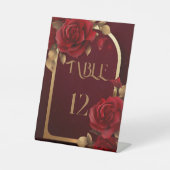 バエレガントルグンディと金ゴールド素朴結婚ズ 台座サイン (正面)