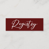 バエレガントルグンディタイポグラフィ結婚登録簿 スキニー名刺 (正面)