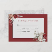 バエレガントルグンディバラ結婚ズ（食事なし）RSVP 出欠カード (正面/裏面)