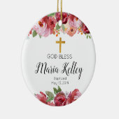 バエレガントルグンディパーソナライズされたガールバプテスマ セラミックオーナメント (右)