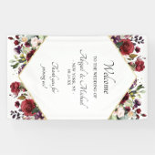 バエレガントルグンディフローラ結婚の歓迎サイン 横断幕 (横)