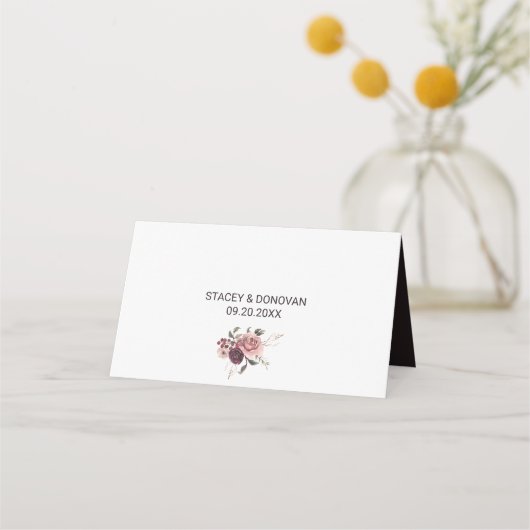 バエレガントルグンディ夏フローラ結婚座席表 プレイスカード (裏面)