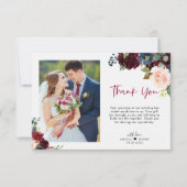 バエレガントルグンディ海軍フローラス結婚クリプトの写真 サンキューカード (正面)