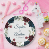 バエレガントルグンディ素朴ー結婚ウッド ペーパープレート (パーティー)