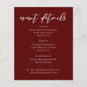 バエレガントルグンディ結婚のイベント詳細シート (正面)