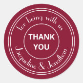 バエレガントルグンディ結婚の感謝の気持ち ラウンドシール (正面)