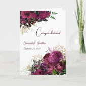 バエレガントルグンディ結婚フローラパーソナライズされたズ カード (正面)