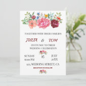 バエレガントルグンディ結婚フローラパーソナライズされたズ 招待状 (スタンド正面)