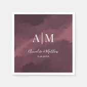 バエレガントルグンディ結婚レッド スタンダードカクテルナプキン (正面)