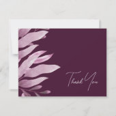 バエレガントルグンディ葉ビッ結婚グサンキューカード サンキューカード (正面)