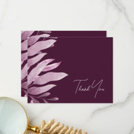 バエレガントルグンディ葉ビッ結婚グサンキューカード サンキューカード