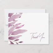 バエレガントルグンディ葉ビッ結婚グサンキューカード サンキューカード (正面)