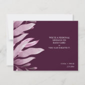 バエレガントルグンディ葉ビッ結婚グサンキューカード サンキューカード (裏面)