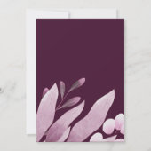 バエレガントルグンディ葉ブライダルシャワー 招待状 (裏面)