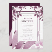 バエレガントルグンディ葉ブライダルシャワー 招待状 (正面/裏面)