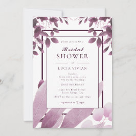 バエレガントルグンディ葉ブライダルシャワー 招待状